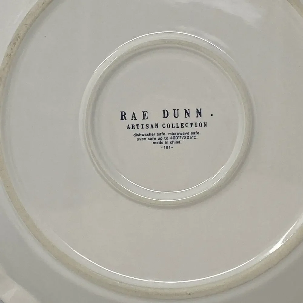 Rae Dunn Artisan Collection Fall White Ceramic‎ PUMPKIN 10 Inch Round Pie Dish